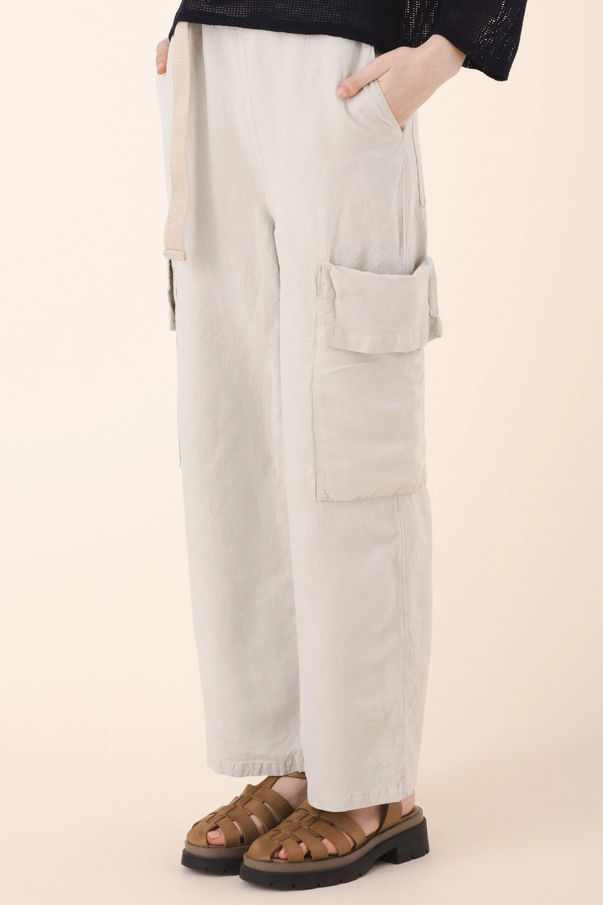 Sack Pocket Pant Silk in Oyster