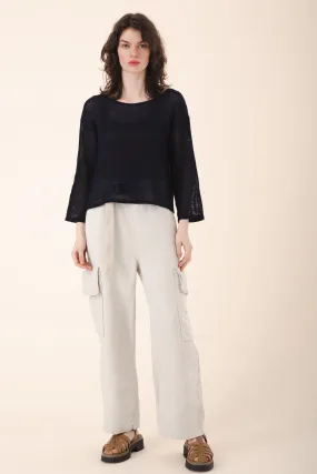 Sack Pocket Pant Silk in Oyster