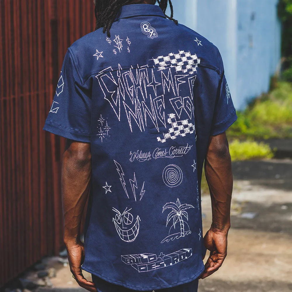 Scribblez Work Shirt Navy