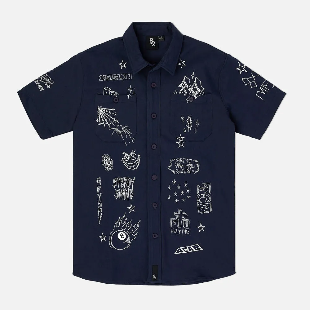 Scribblez Work Shirt Navy