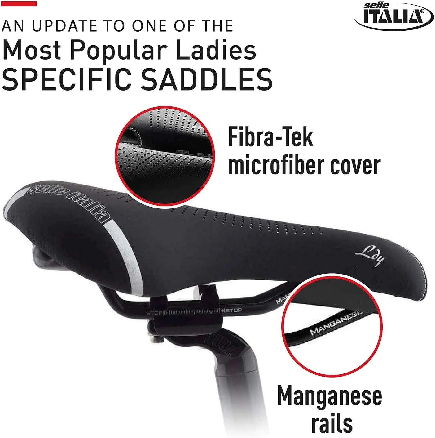 Selle Italia, Lady Gel Flow, MTB and Road Bike Saddle for Women