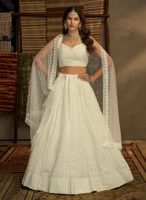 Sequins Work White Chaniya Choli