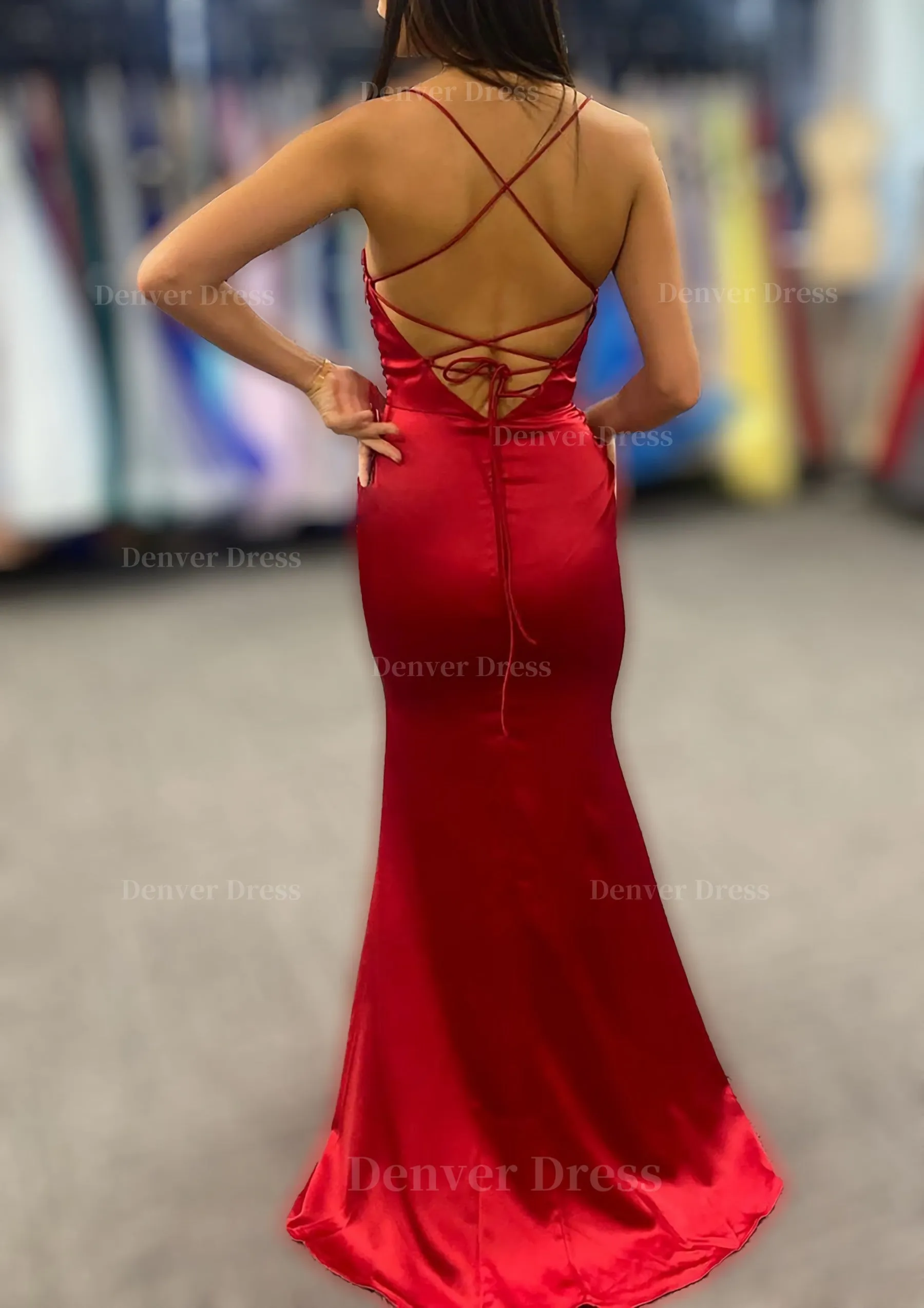 Sheath/Column Bateau Spaghetti Straps Long/Floor-Length Charmeuse Prom Dress With Pleated