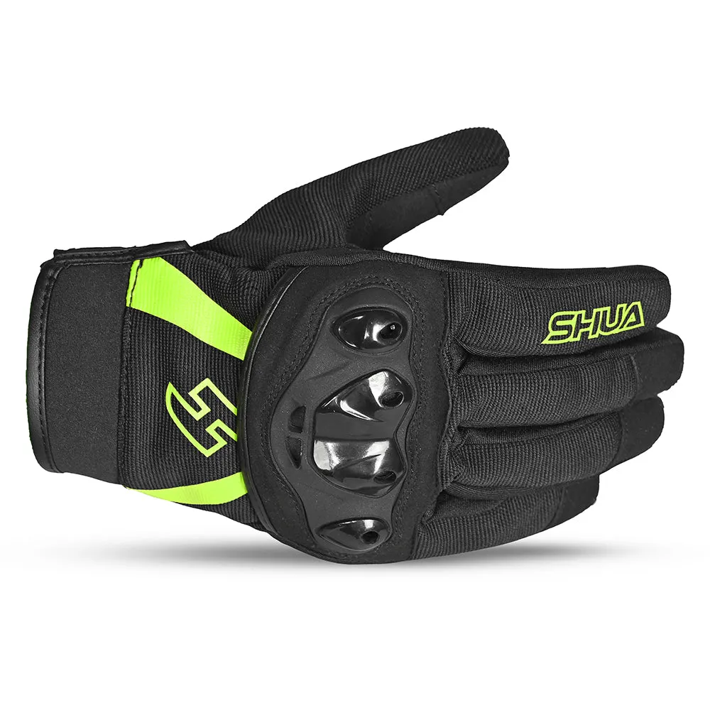 SHUA Shot Summer Gloves Black Yellow Flouro