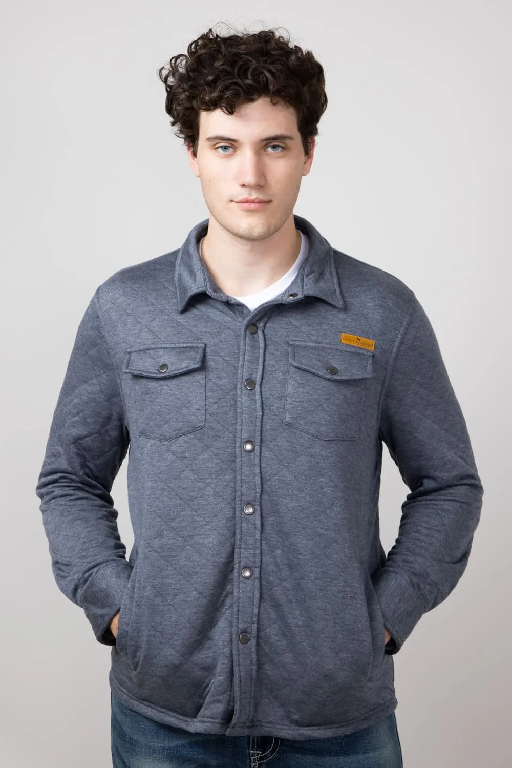 Simply Southern Quilted Shacket for Men in Slate | PP-0224-MN-SHKT-QLTD-SLATE