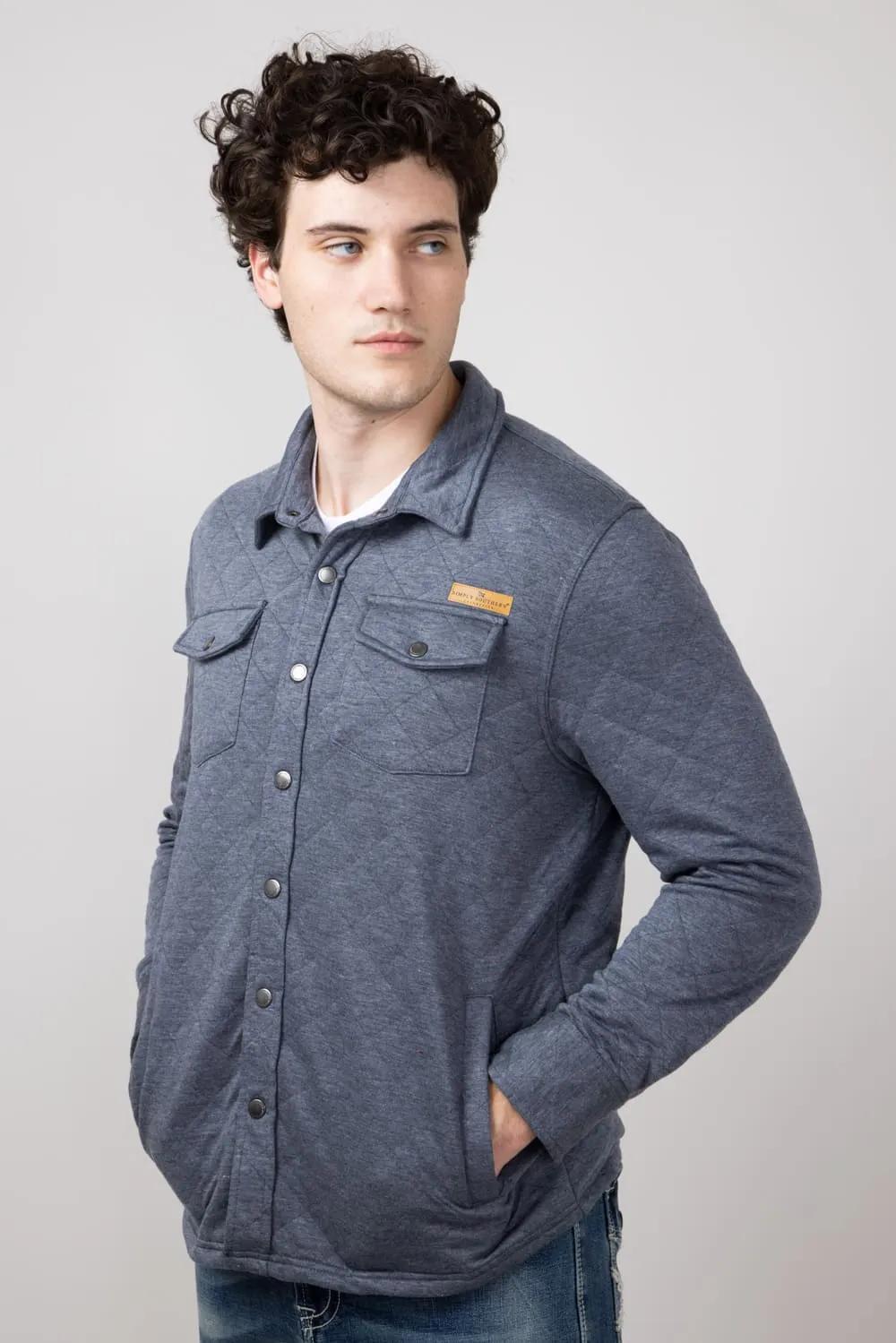 Simply Southern Quilted Shacket for Men in Slate | PP-0224-MN-SHKT-QLTD-SLATE