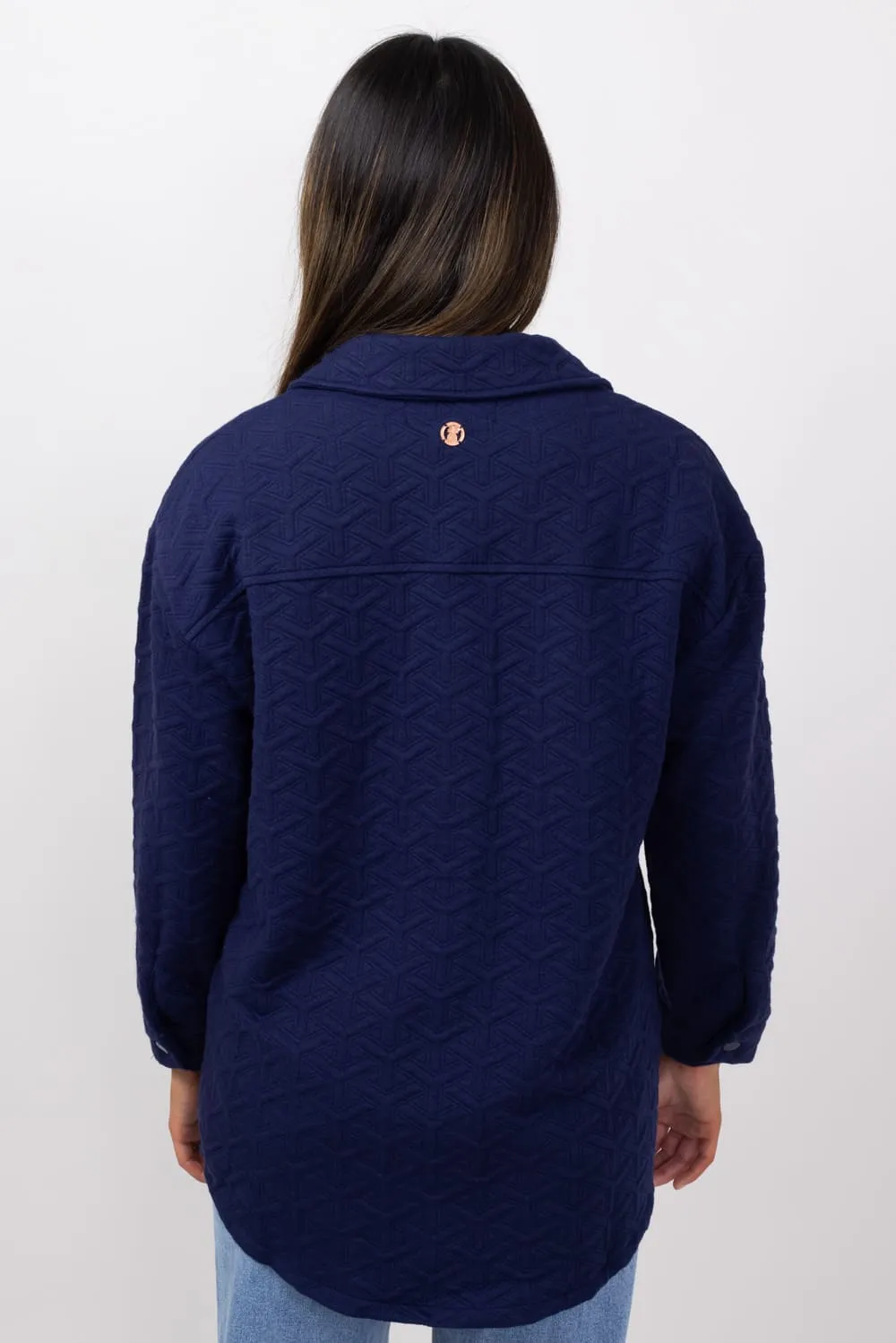 Simply Southern Quilted Shacket for Women in Navy | PP-0224-SHKT-QLTD-NAVY