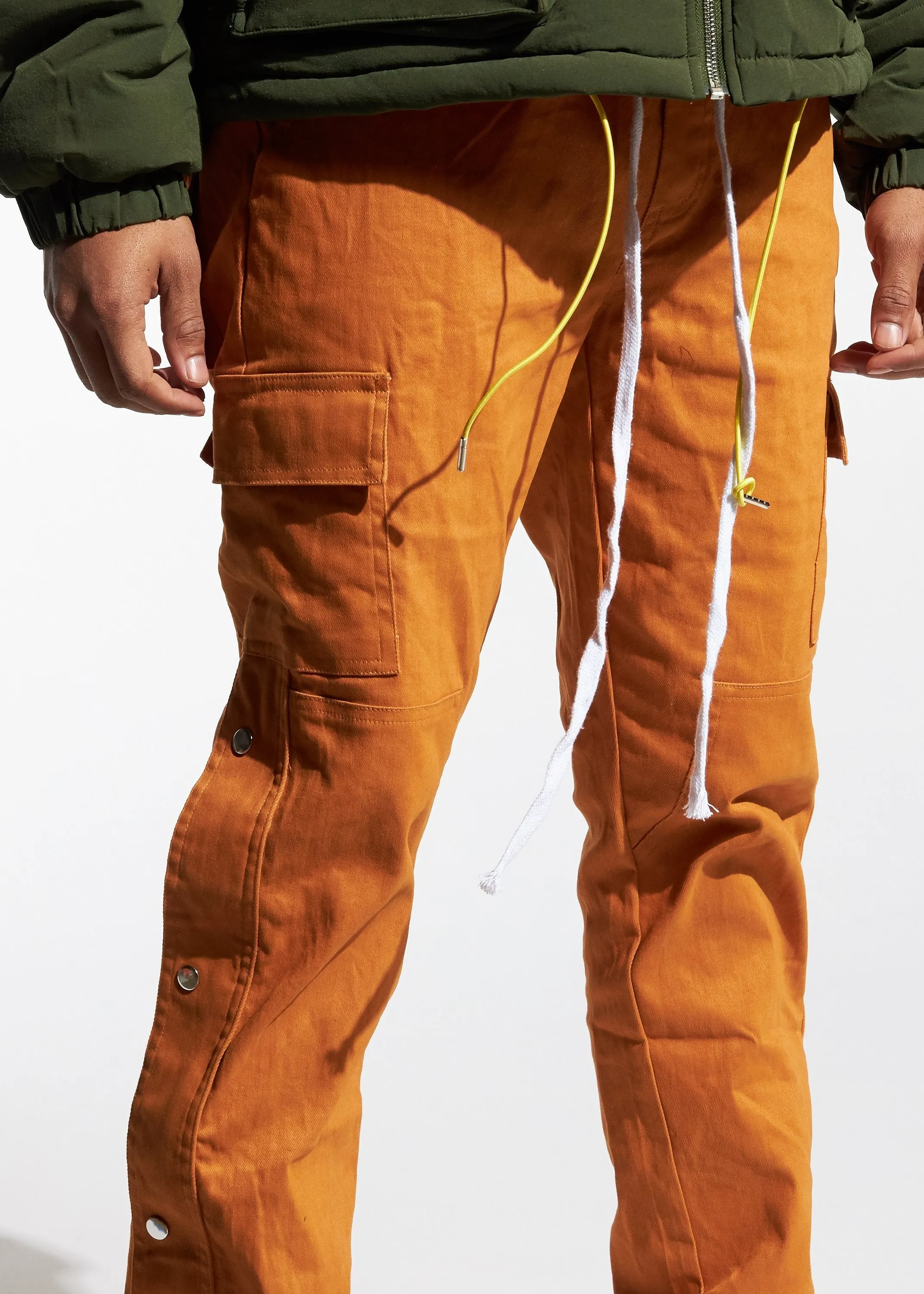 Snap Cargo Pants (Brown)