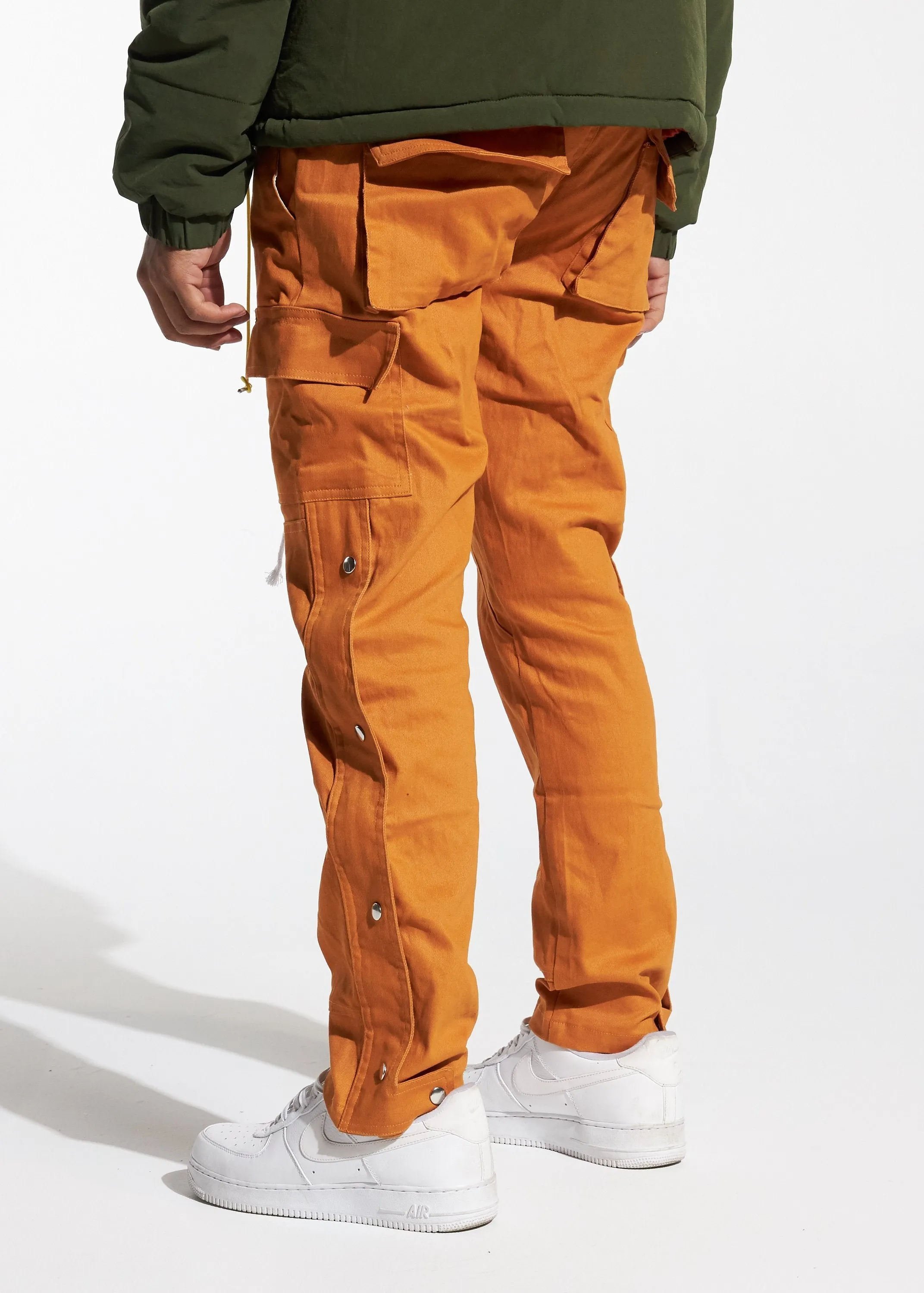 Snap Cargo Pants (Brown)