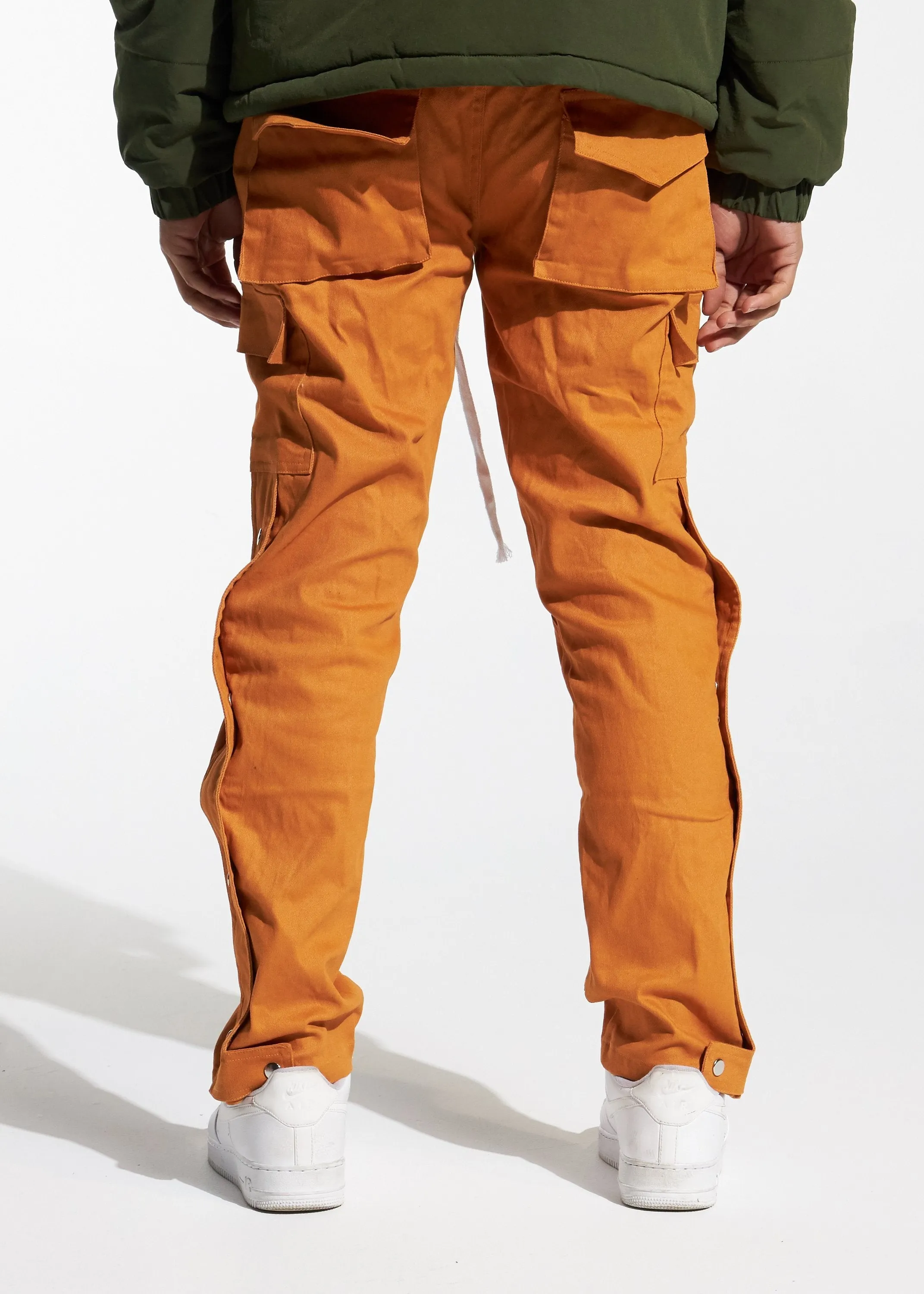 Snap Cargo Pants (Brown)