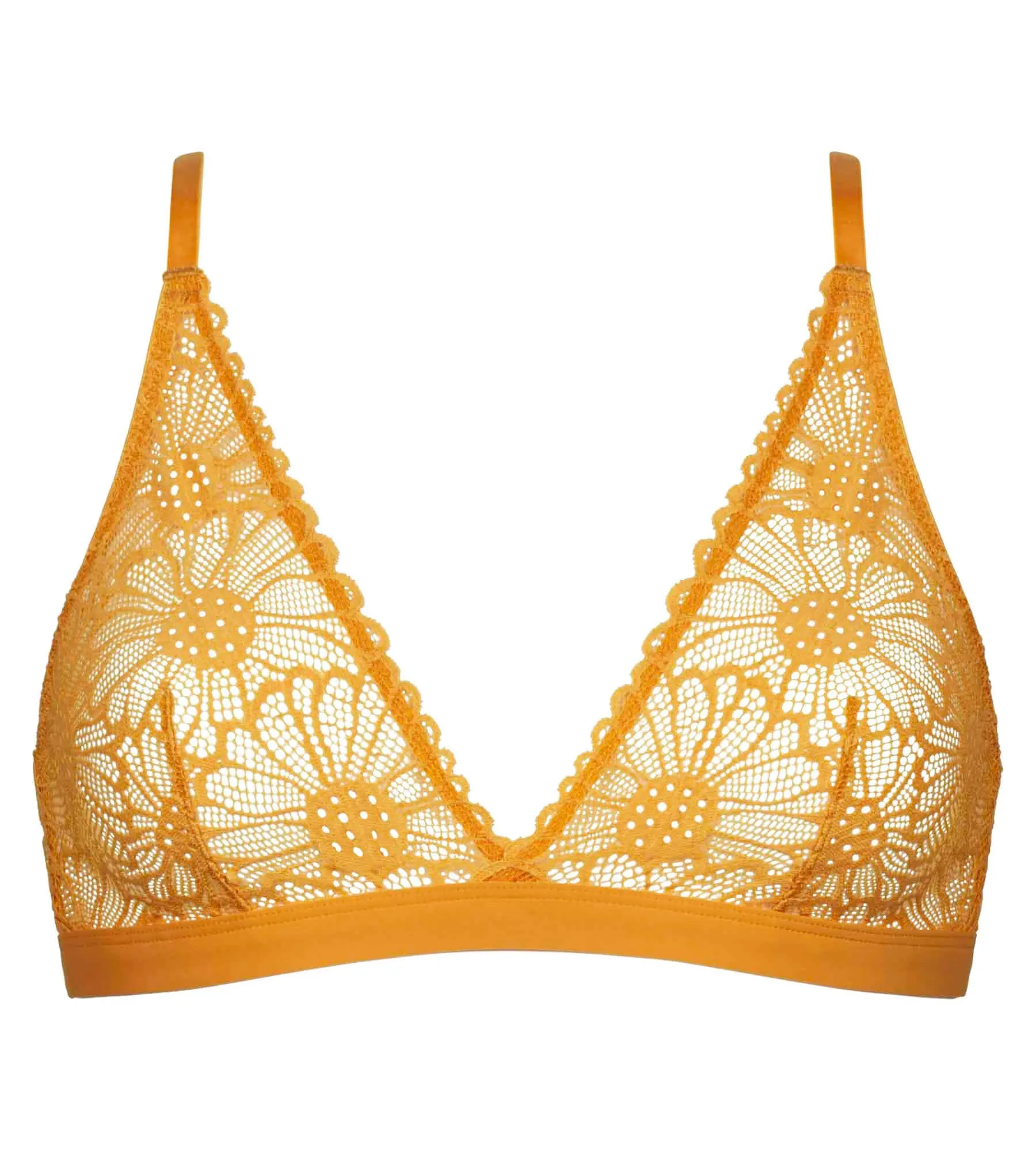 Soutien-gorge triangle en tulle et dentelle Jaune Fais-Moi Une Fleur