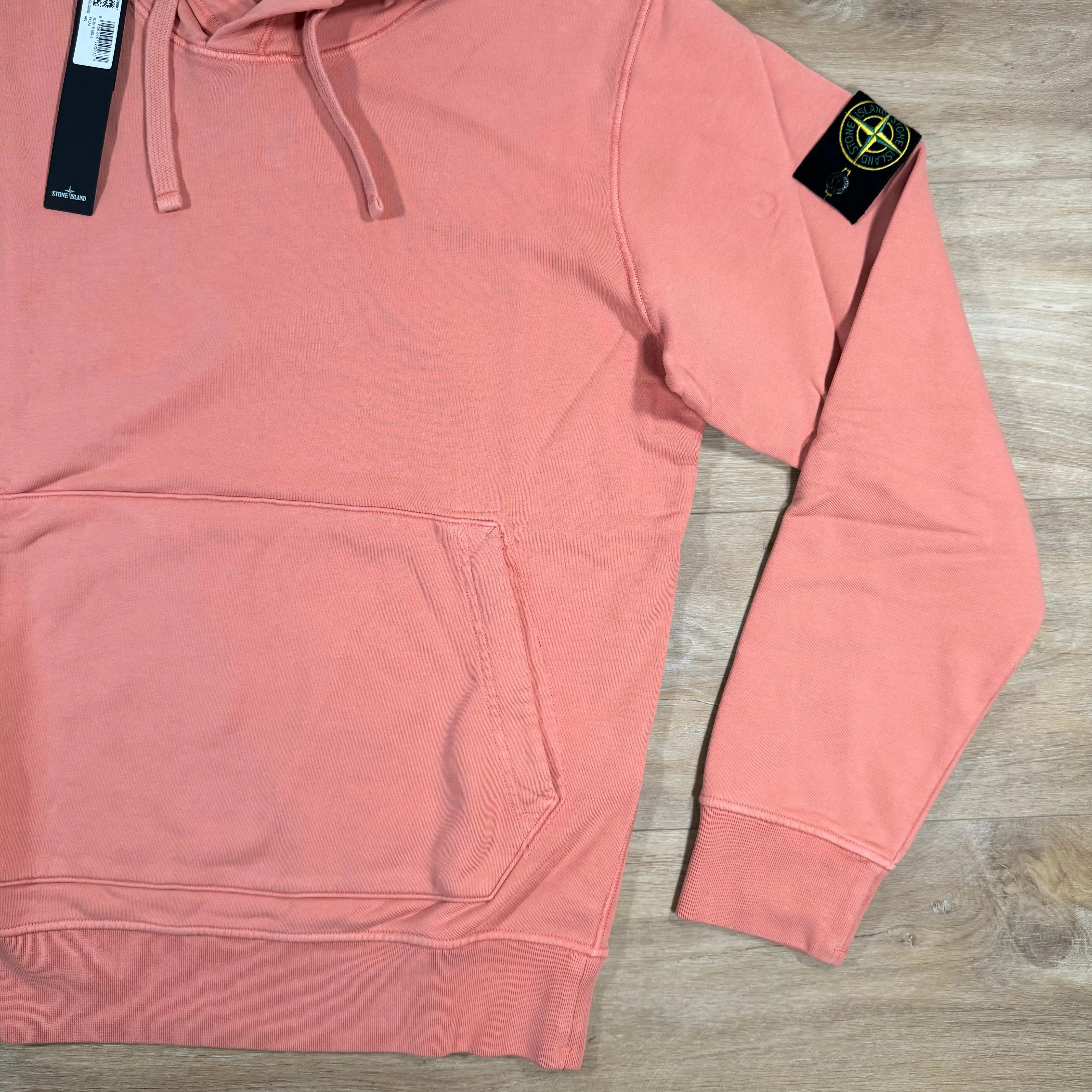 Stone Island Garment Dyed Pullover Hoodie in Orange