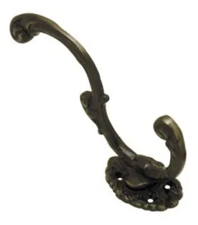 Superior Brass Hat & Coat Hook Iron Black 100mm