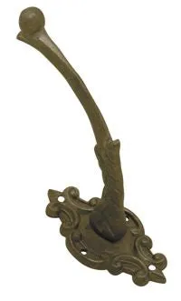 Superior Brass Hat & Coat Hook Iron Black 110mm