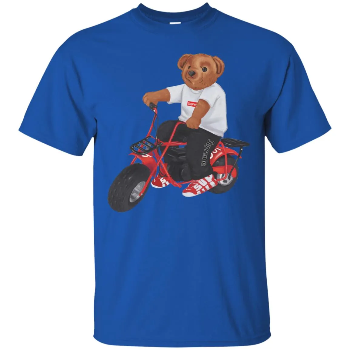 Supreme Bear Moto T-shirt Men Cotton T-Shirt