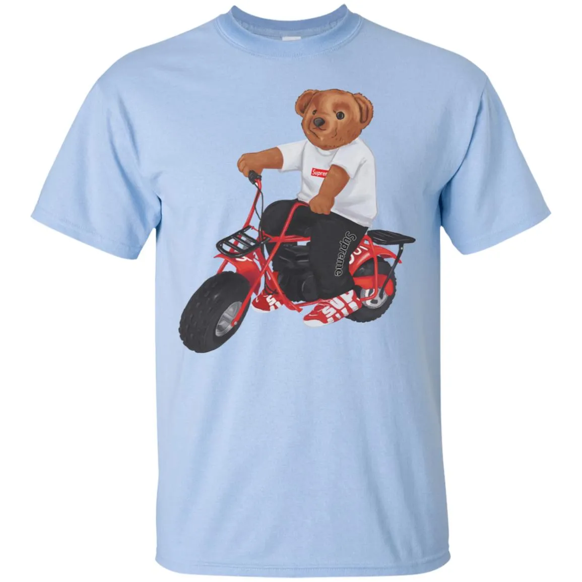 Supreme Bear Moto T-shirt Men Cotton T-Shirt