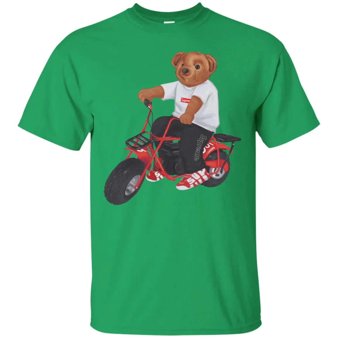 Supreme Bear Moto T-shirt Men Cotton T-Shirt