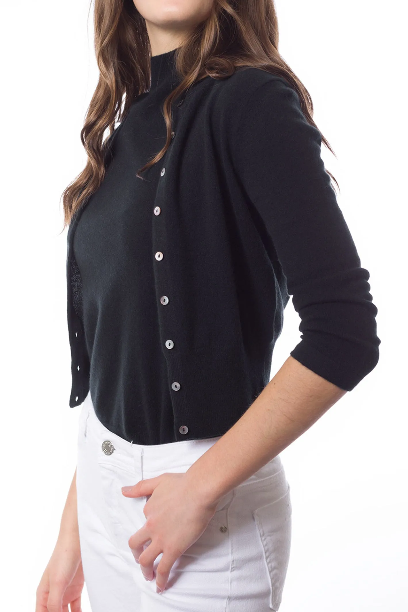 Sustainable Cashmere Cropped Cardigan