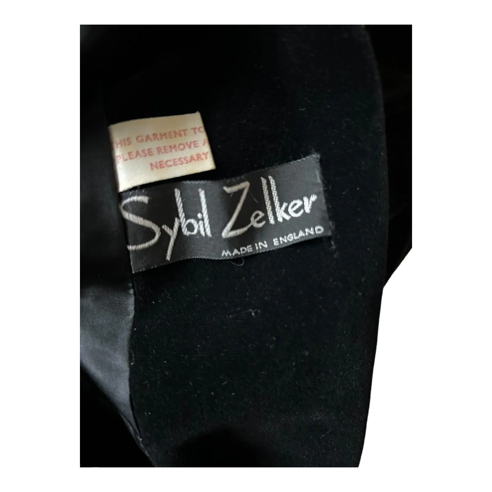 Sybil Zelker Velvet Black Long Sleeved Coat UK Size 10.