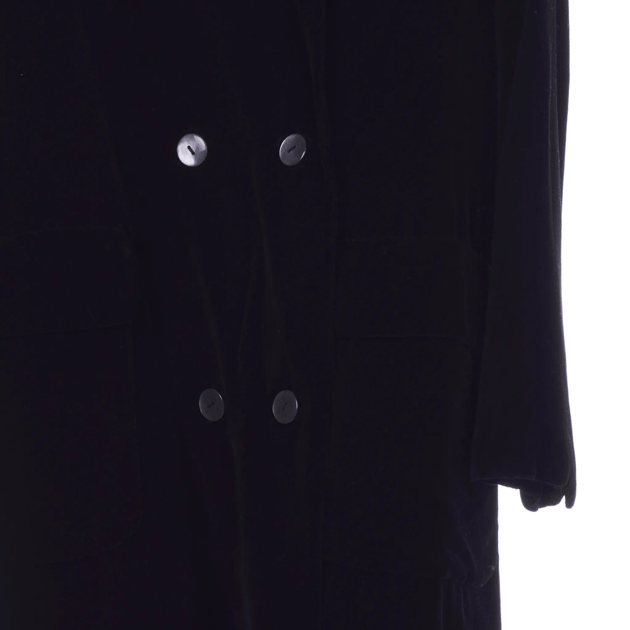 Sybil Zelker Velvet Black Long Sleeved Coat UK Size 10.