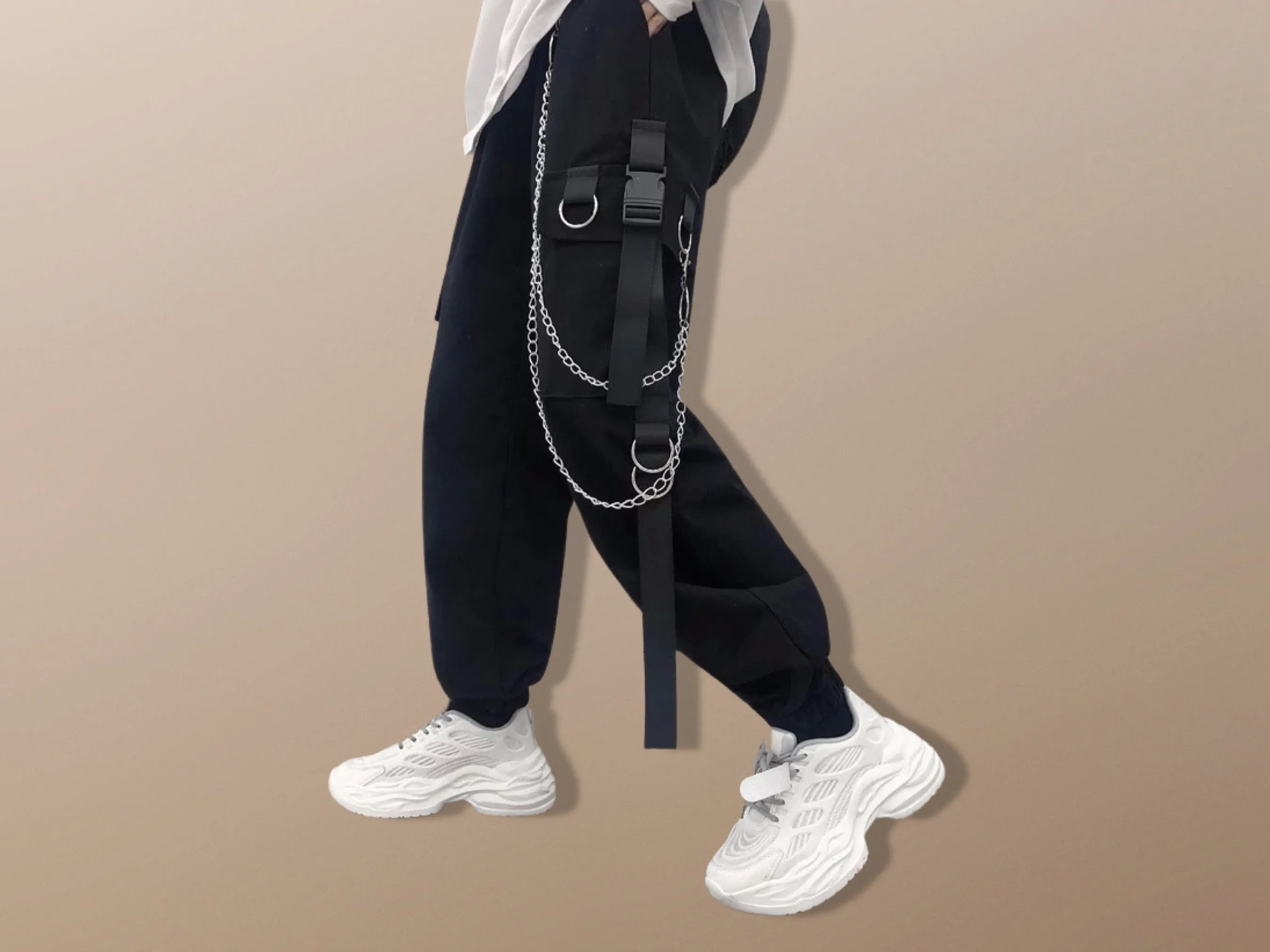 Techwear Chained Edgy Harajuku Cargo Pants