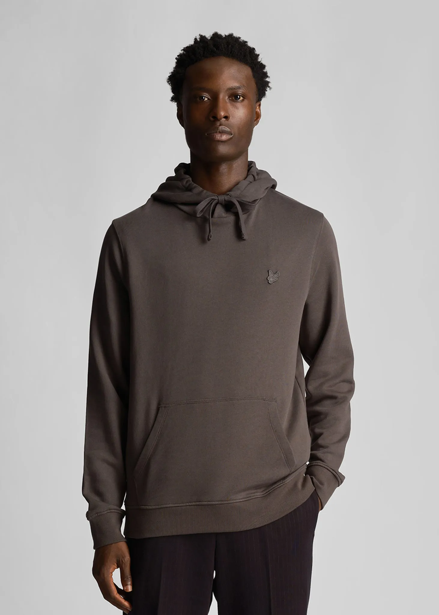 Tonal eagle pullover hoodie - gunmetal