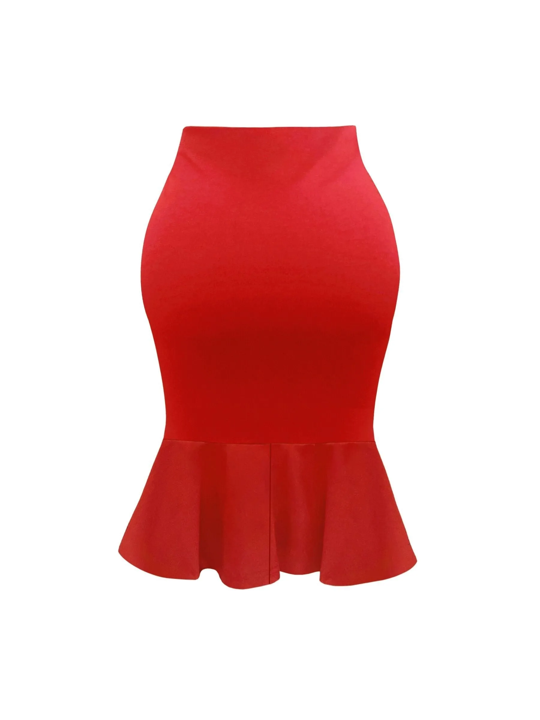 Trumpet Skirt - Flattering Business Casual Style, Slim-Fitting Silhouette, High Waist Design, Solid Color for Versatility - Designed Exclusively for Womens Clothing