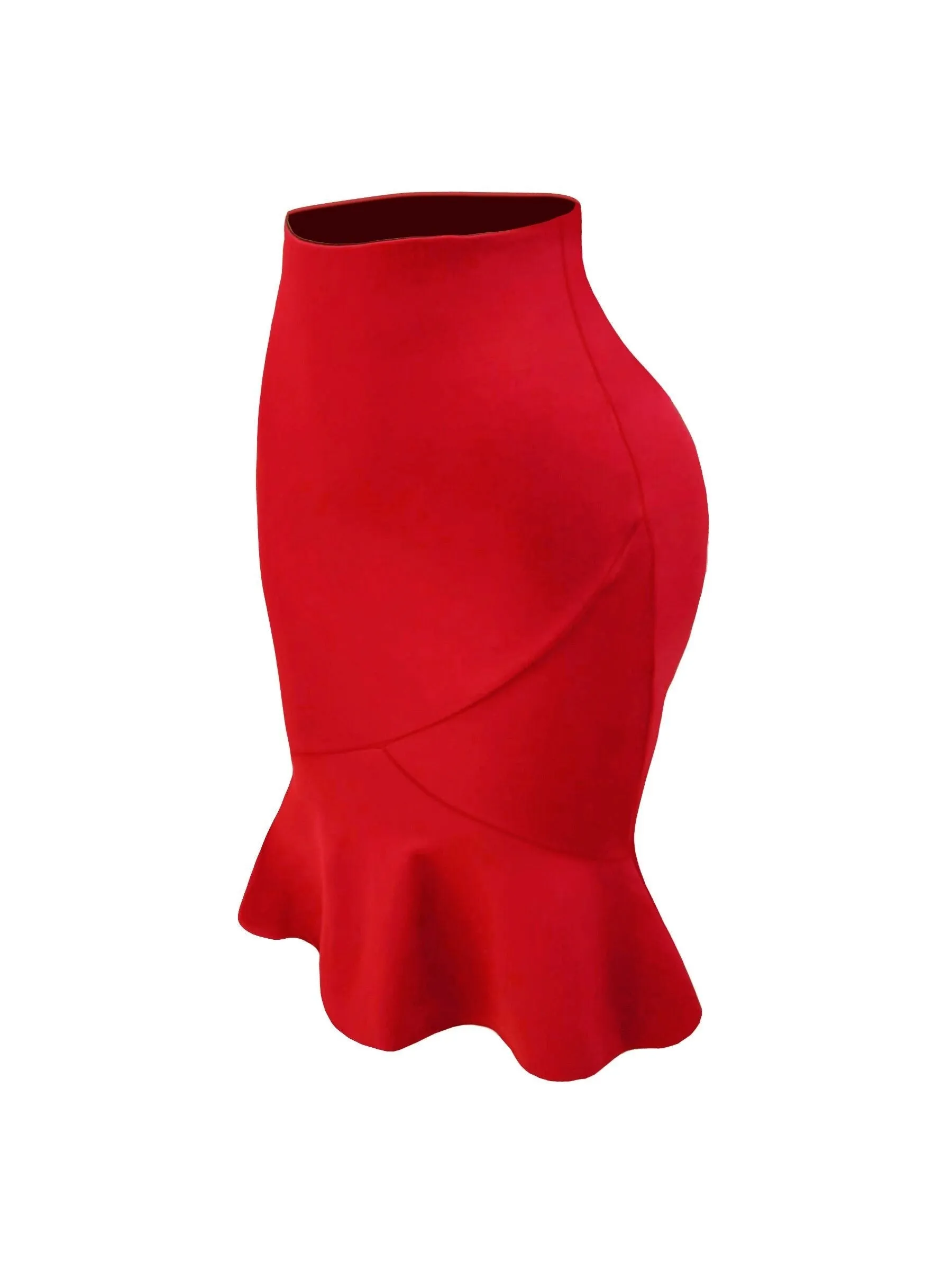 Trumpet Skirt - Flattering Business Casual Style, Slim-Fitting Silhouette, High Waist Design, Solid Color for Versatility - Designed Exclusively for Womens Clothing