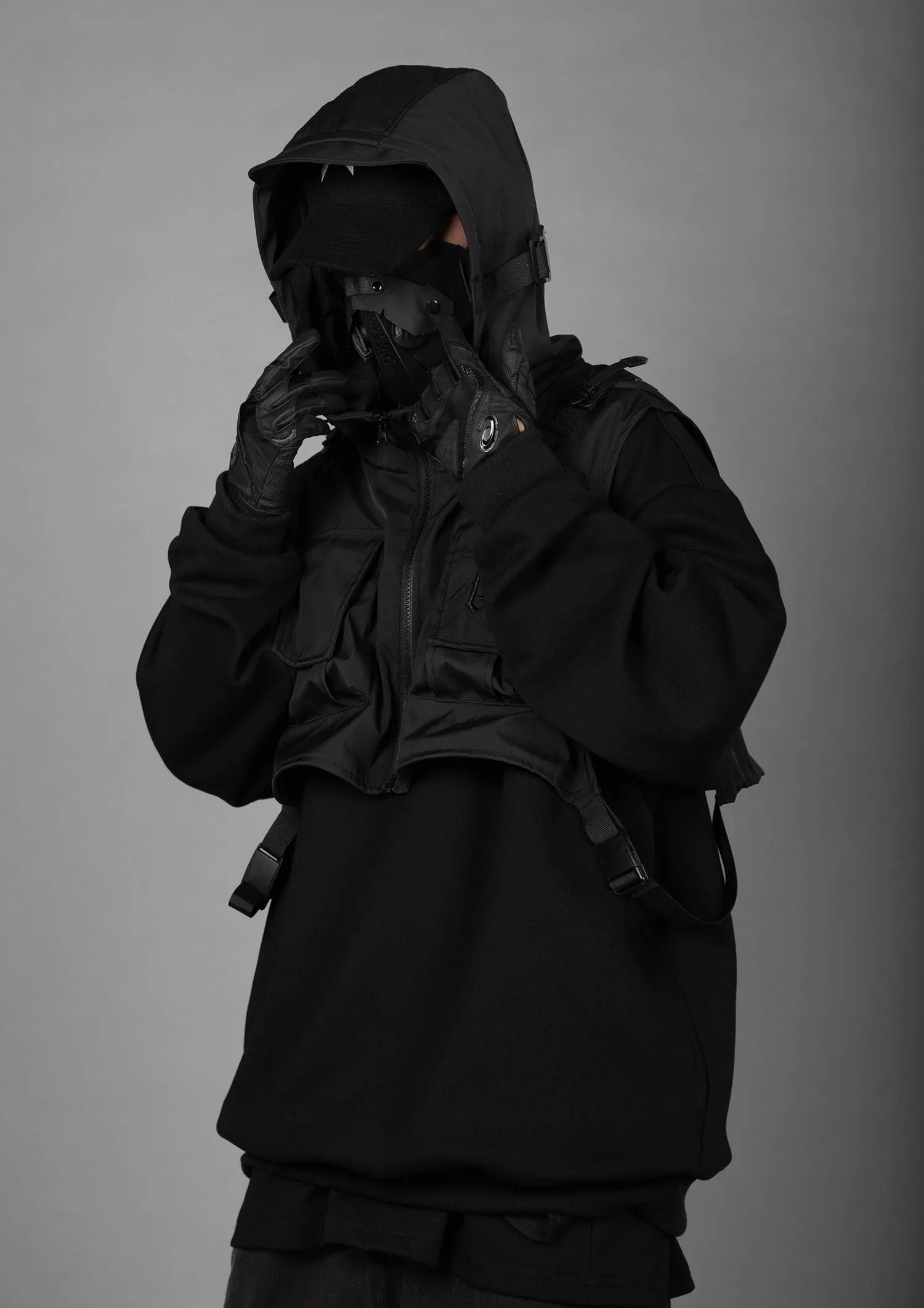 V3 Black Tech Guarded Hoodie with Vest