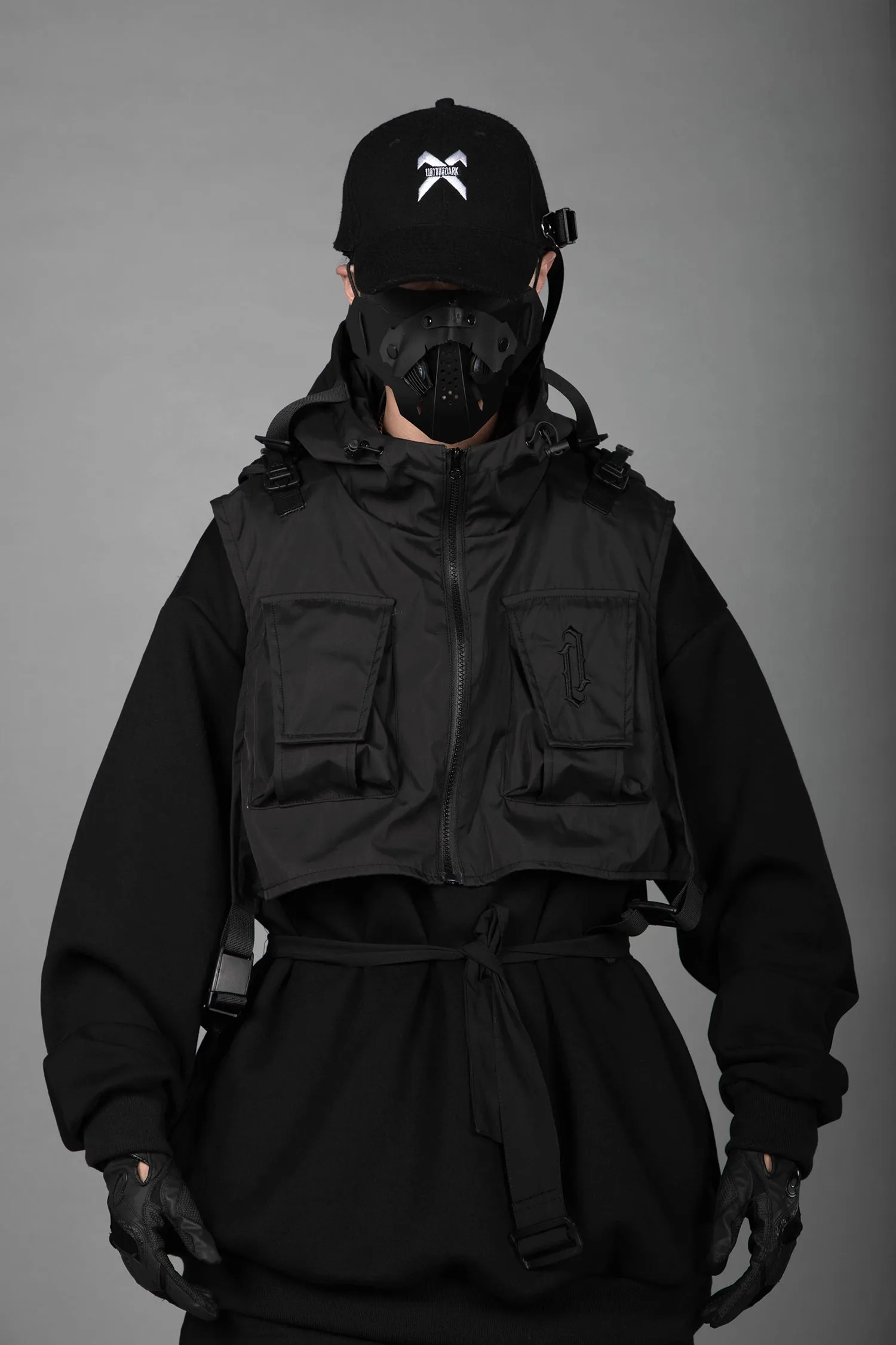 V3 Black Tech Guarded Hoodie with Vest