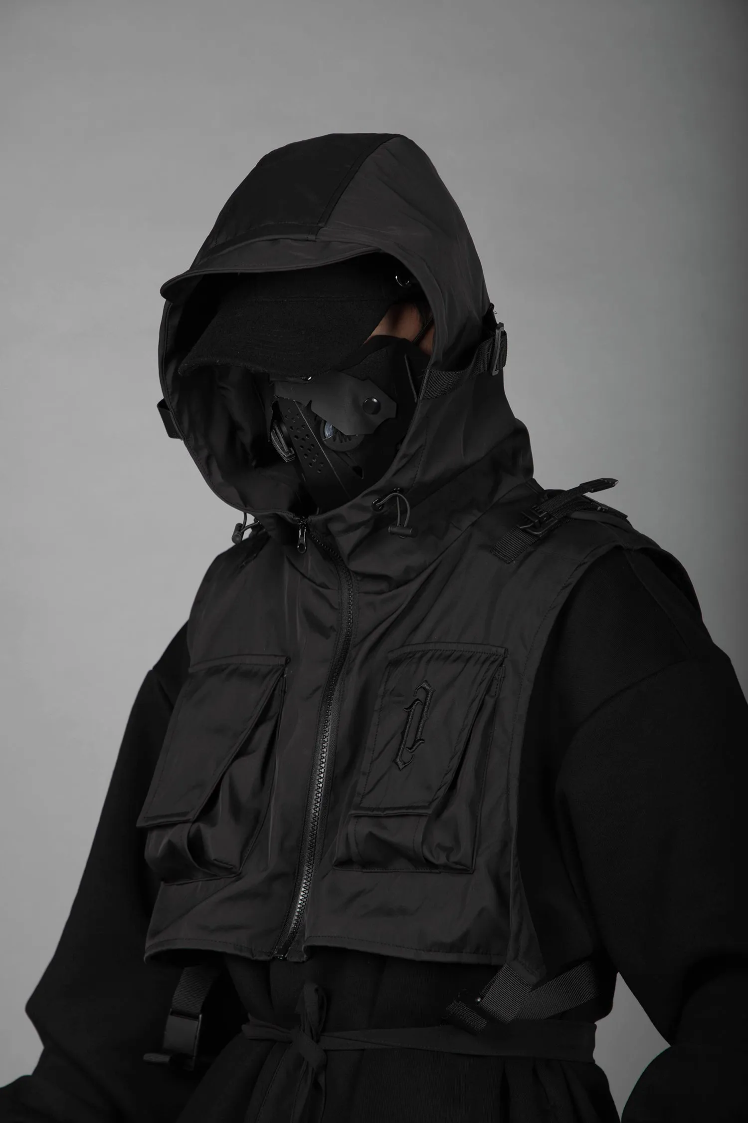 V3 Black Tech Guarded Hoodie with Vest