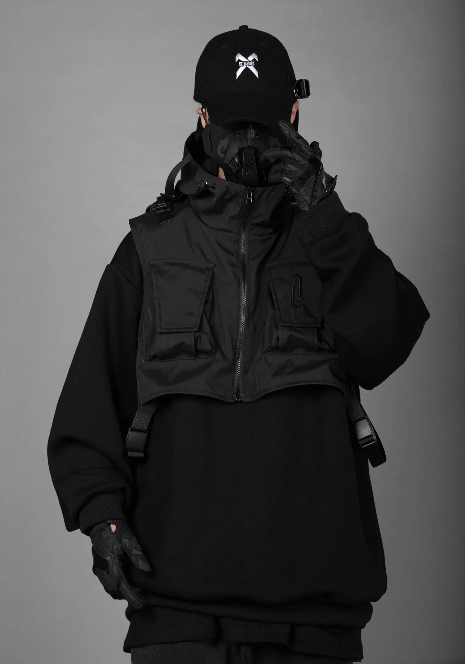 V3 Black Tech Guarded Hoodie with Vest