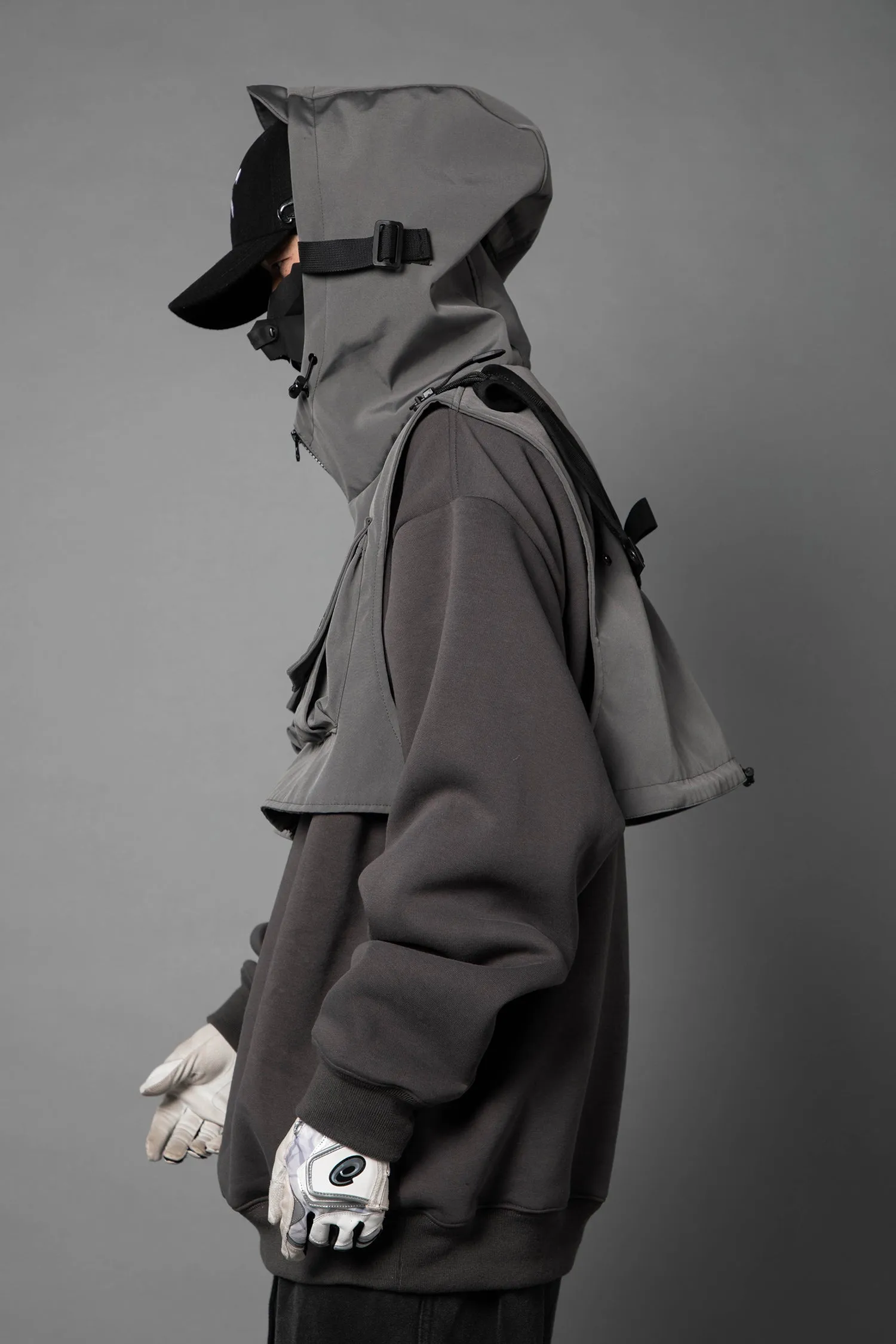 V3 Grey Tech Guarded Hoodie with Vest