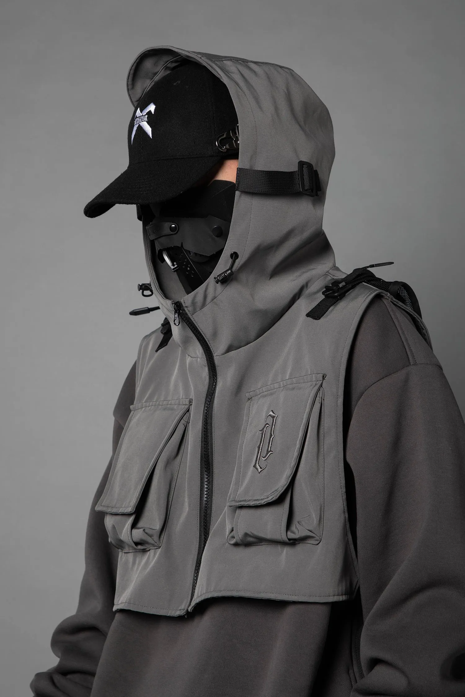 V3 Grey Tech Guarded Hoodie with Vest