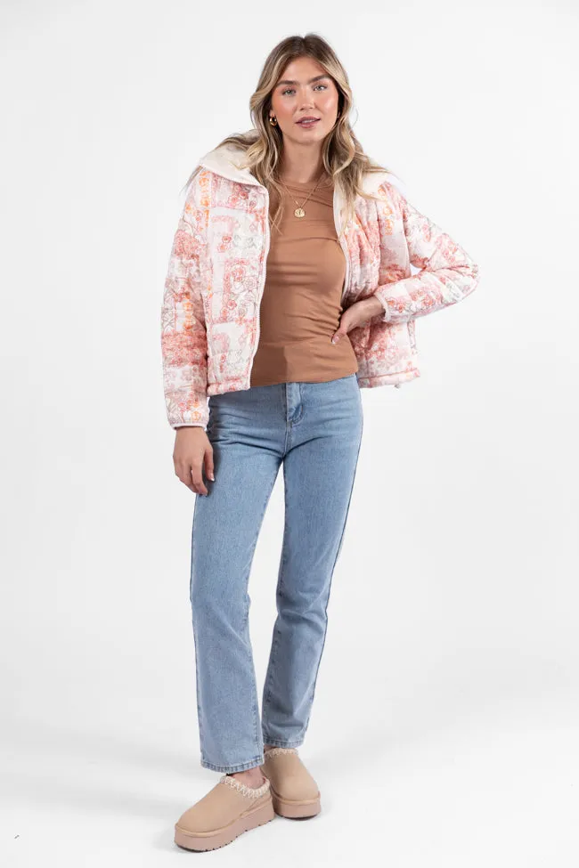 Vail Valley Pink Multi Patch Floral Quilted Zip Up Jacket