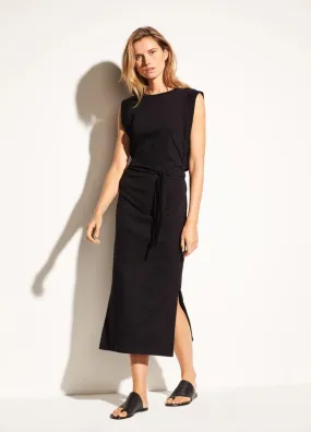 Vince - Wrap Waist Cotton Dress in Black