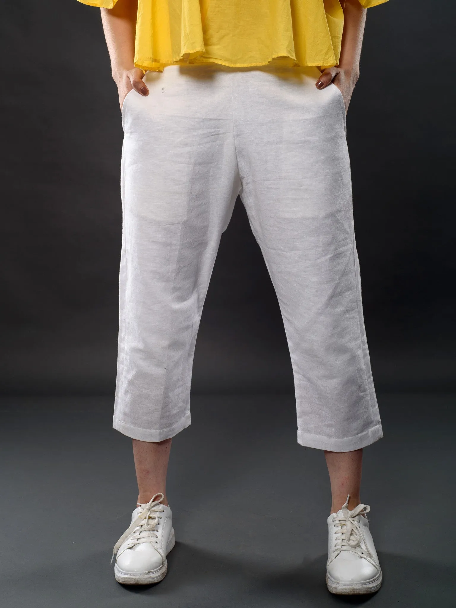 White Linen Culottes