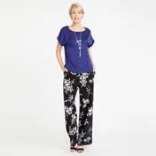 Wide Leg Printed Trousers