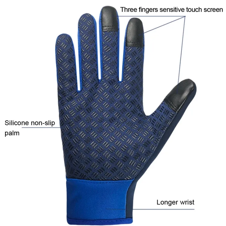 Winter Outdoor Riding Sports Waterproof Touch Screen Glove, Size: L(H041 Black)