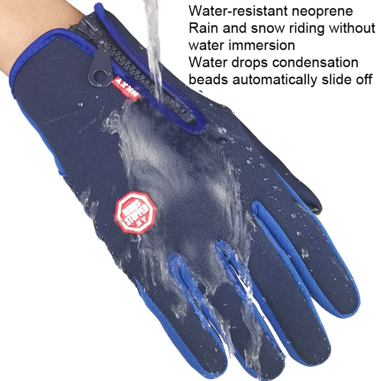 Winter Outdoor Riding Sports Waterproof Touch Screen Glove, Size: L(H041 Black)