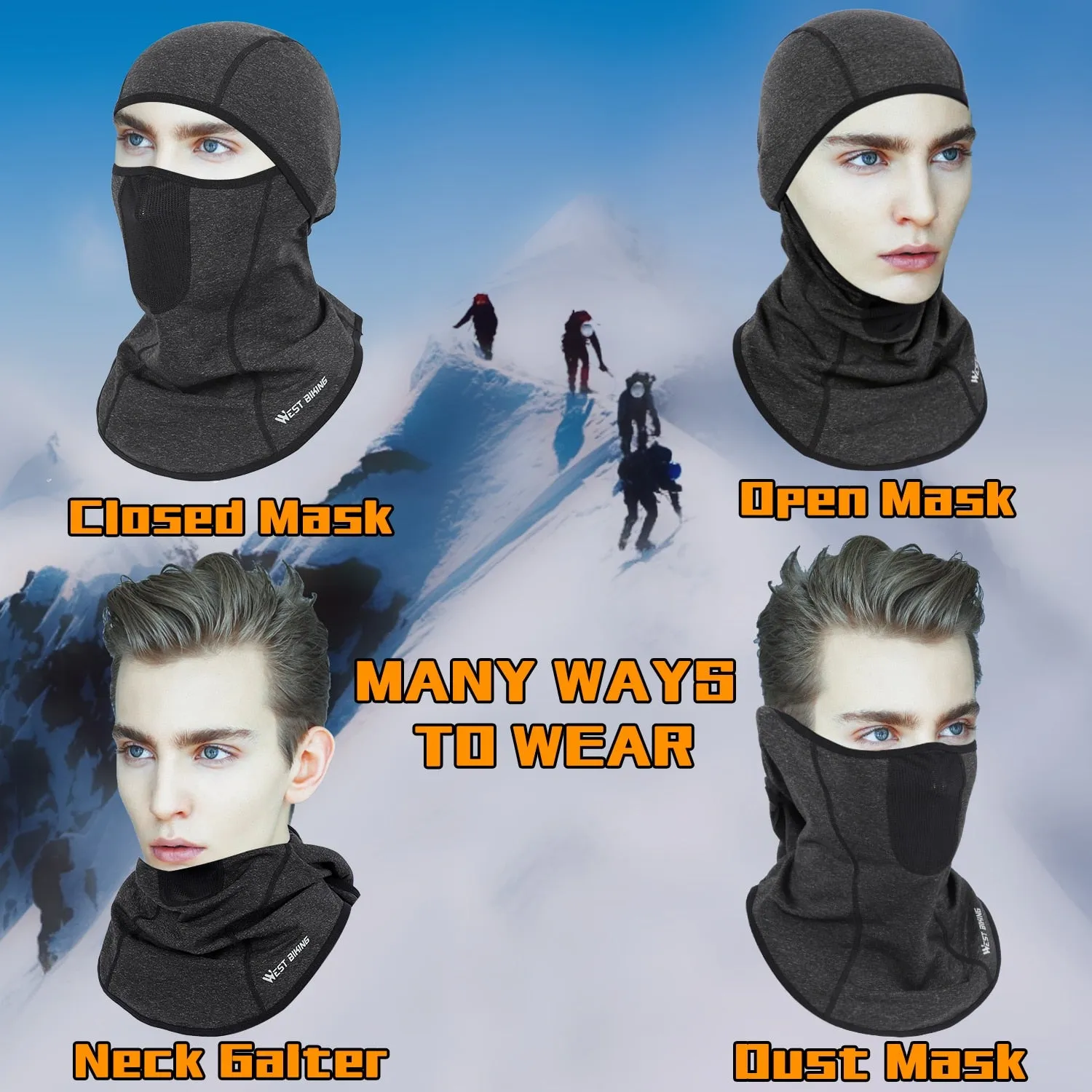 Winter Sport Cycling Cap Bike Full Face Mask Warm Fleece Balaclava Men Women MTB Bicycle Motorcycle Head Cap Hat