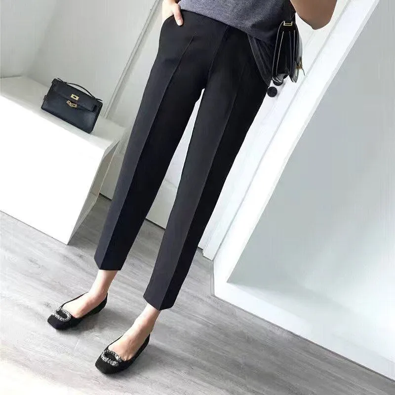 Wjczt Summer New Korean Fashion Elegant Women's Pants Suit Thousand Bird Lattice Slim Fit Jacket White Vest Trousers Three Piece Set