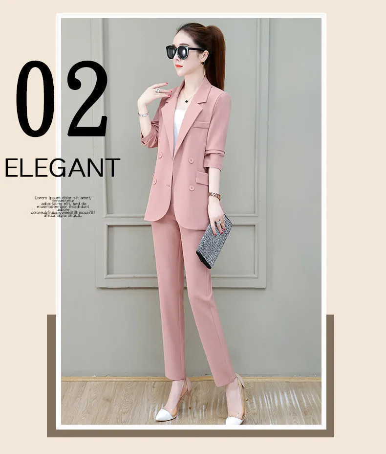 Wjczt Summer New Korean Fashion Elegant Women's Trouser Suits Office Blazer White Vest Casual Pants Three Piece Set Female Jacket Set