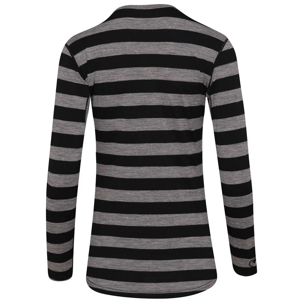 Womens Merino 180 Long Sleeve Crew (Black/Charcoal)