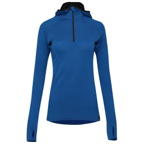 Womens Merino 200 Zip Neck Hoodie (Blue)