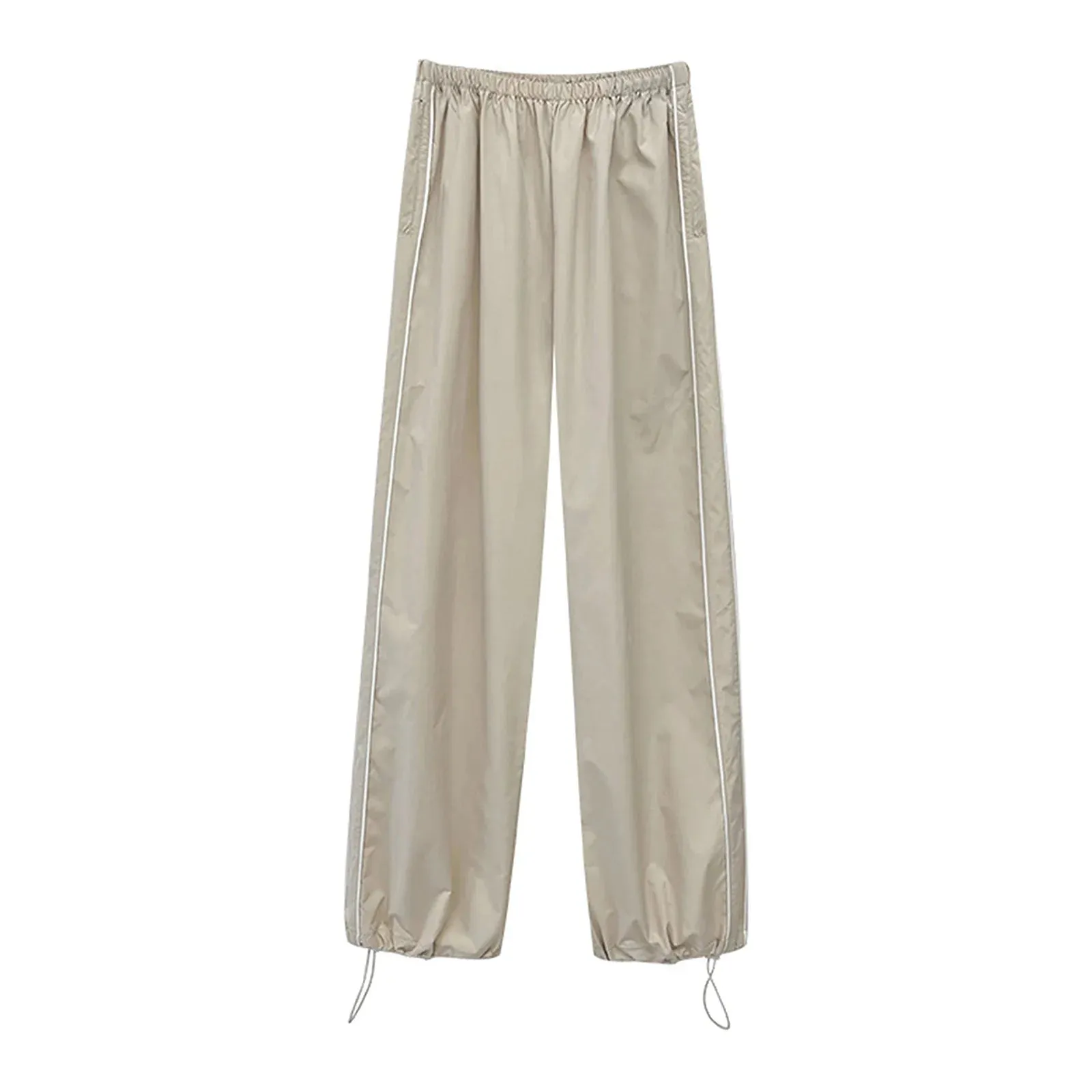 Y2K Baggy Cargo Pants for Women Drawstring Elastic Low Waist Parachute Pants Sweatpants Loose Hippie Pants Trousers