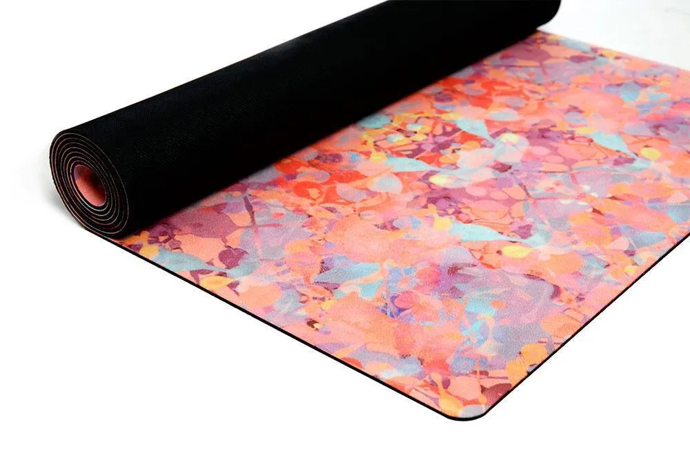 Yoga Design Lab - Combo Yoga Mat - Kaleidoscope - 2-in-1 (Mat   Towel) 178 cm - Best For Hot Practices