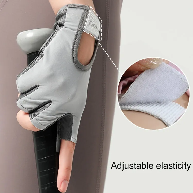 Yoga Sports Gloves Non-slip Shock-absorbing Half-finger Anti-cocoon Gloves, Size: S(Dark Night Black)