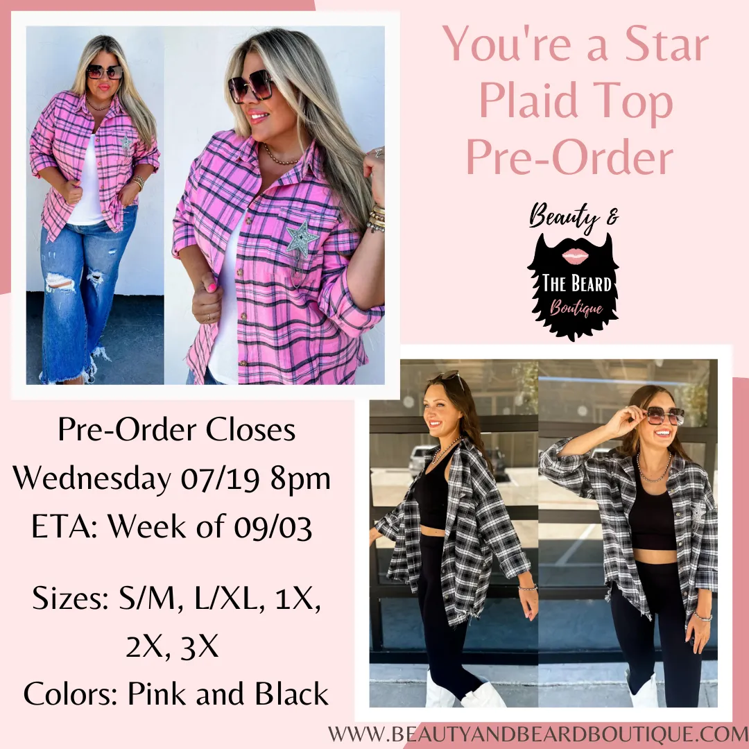 You're A Star Plaid Top Pre-Order