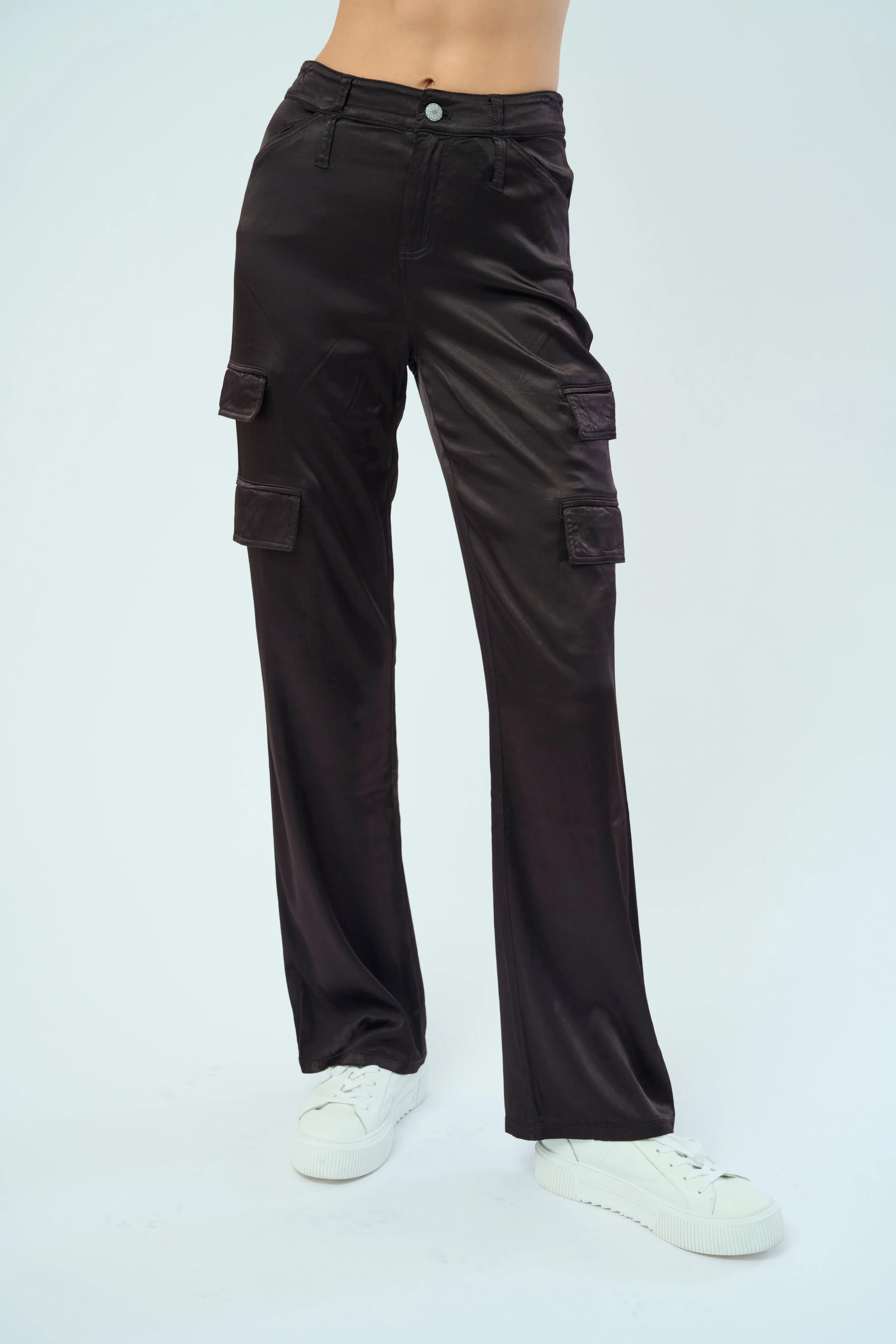 Zendaya Stretch Viscose Satin Wide Leg Pant